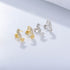 S925 pure silver micro inlaid zircon seahorse small animal earrings - MOWTE