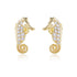 S925 pure silver micro inlaid zircon seahorse small animal earrings - MOWTE