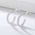 S925 pure silver micro inlaid colored zircon C-shaped earrings - MOWTE