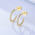 S925 pure silver micro inlaid colored zircon C-shaped earrings - MOWTE