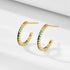 S925 pure silver micro inlaid colored zircon C-shaped earrings - MOWTE