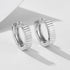 S925 sterling silver earrings ins smooth striped ear buckle - MOWTE