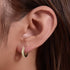 S925 sterling silver earrings ins smooth striped ear buckle - MOWTE
