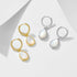 S925 pure silver water droplet shaped natural white shell earrings and earrings - MOWTE