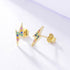 S925 pure silver micro inlaid colored zircon earrings - MOWTE