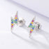 S925 pure silver micro inlaid colored zircon earrings - MOWTE
