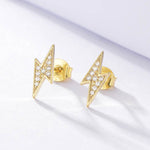 S925 pure silver micro inlaid colored zircon earrings - MOWTE