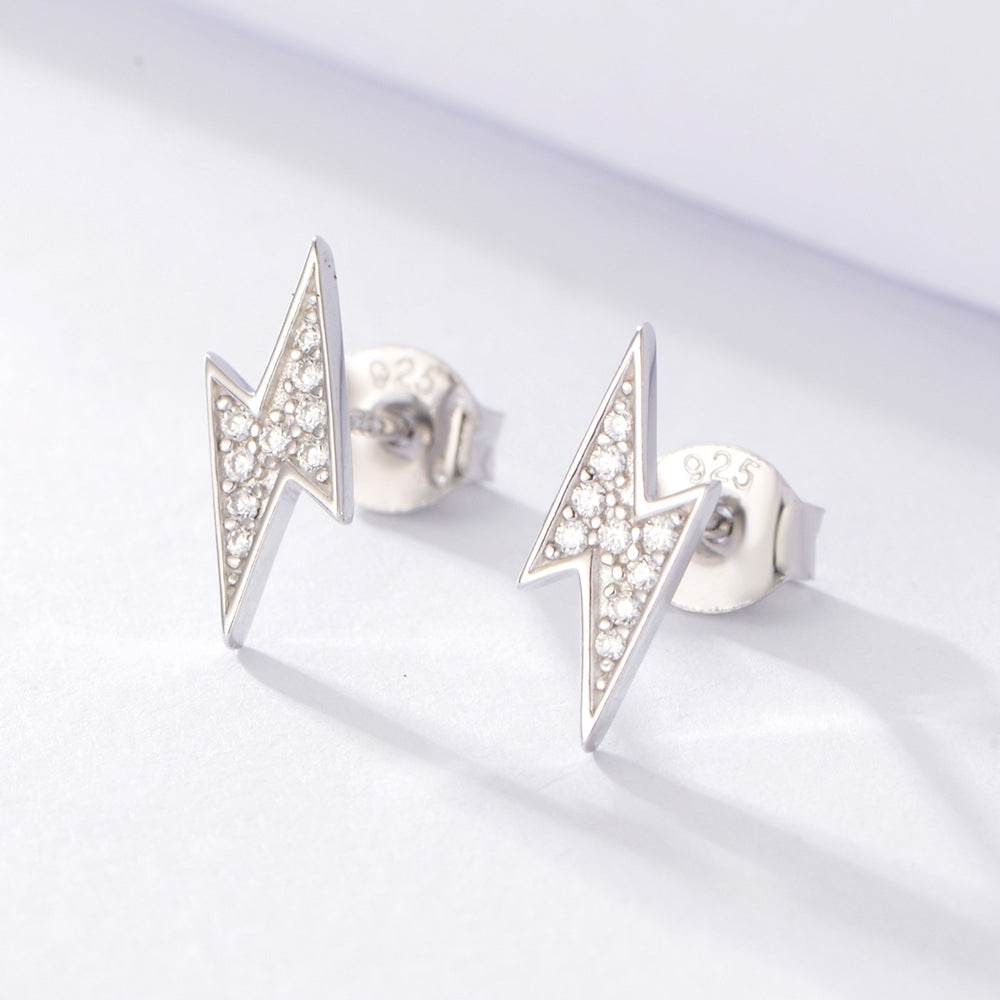 S925 pure silver micro inlaid colored zircon earrings - MOWTE