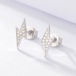 S925 pure silver micro inlaid colored zircon earrings - MOWTE