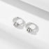 Exquisite diamond studded small circle sterling silver earrings - MOWTE