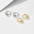 Exquisite diamond studded small circle sterling silver earrings - MOWTE