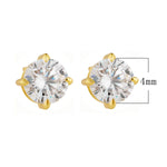 Classic s925 sterling silver four claw round zircon earrings - MOWTE