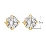 Classic s925 sterling silver four claw round zircon earrings - MOWTE