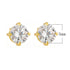 Classic s925 sterling silver four claw round zircon earrings - MOWTE