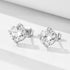 Classic s925 sterling silver four claw round zircon earrings - MOWTE