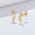 S925 pure silver forest sweet super fairy zircon flower earrings - MOWTE