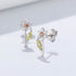 S925 pure silver forest sweet super fairy zircon flower earrings - MOWTE