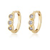 Diamond studded C-shaped earrings with S925 silver ear clasp - MOWTE