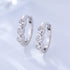 Diamond studded C-shaped earrings with S925 silver ear clasp - MOWTE