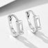 S925 silver inlaid diamond rectangular zircon ear ring ear buckle plated with 14K gold light luxury women's ear bone small earrings - MOWTE