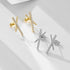 S925 pure silver geometric cross letter X zircon earrings - MOWTE
