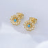 S925 pure silver zircon sun flower earrings with diamond studded daisy earrings - MOWTE