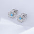 S925 pure silver zircon sun flower earrings with diamond studded daisy earrings - MOWTE