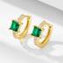 925 sterling silver emerald square zircon ear buckle - MOWTE