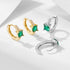 925 sterling silver emerald square zircon ear buckle - MOWTE