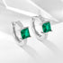 925 sterling silver emerald square zircon ear buckle - MOWTE