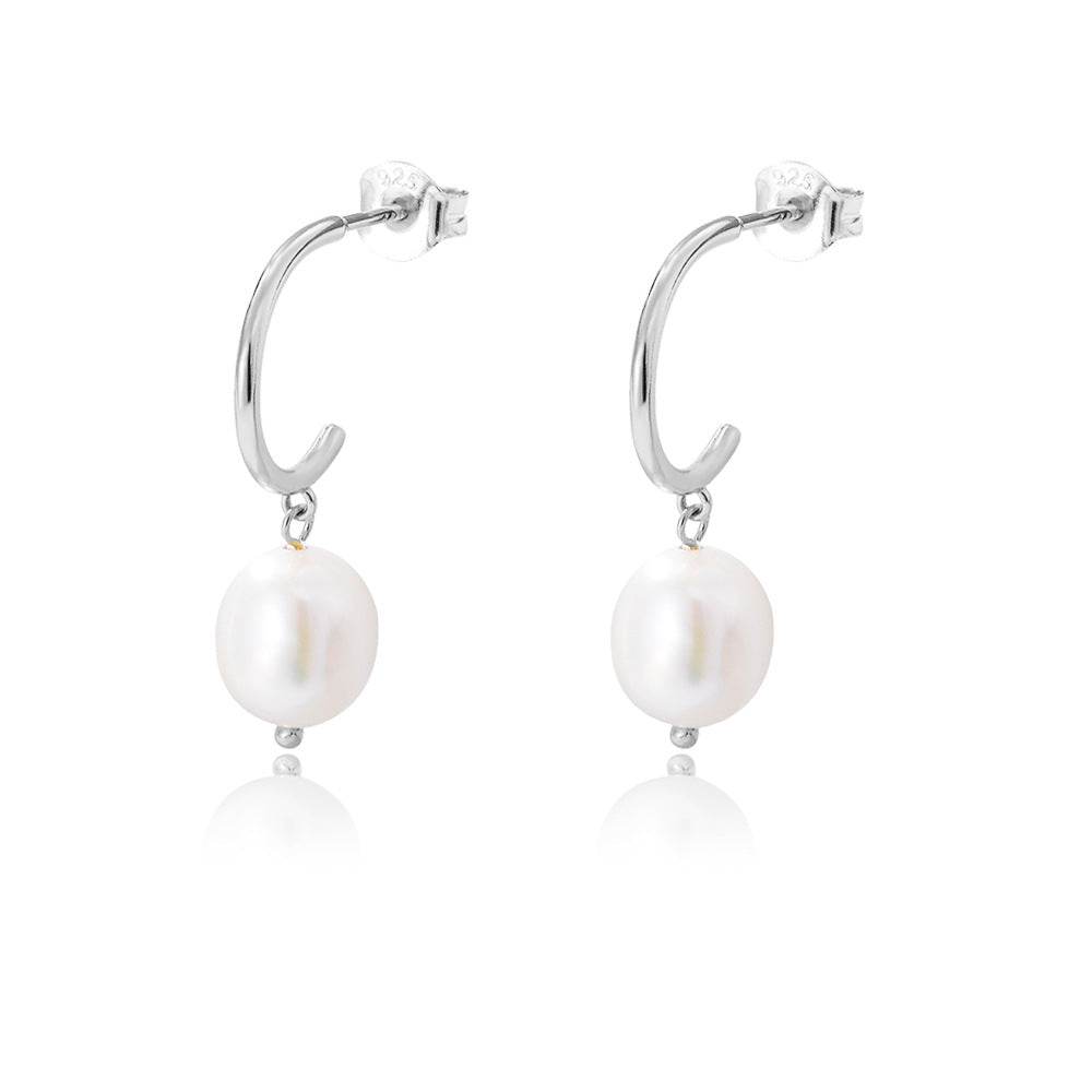 S925 sterling silver irregular freshwater pearl earrings Baroque pearl earrings - MOWTE