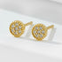 S925 pure silver cute mini zircon earrings for women round full diamond - MOWTE