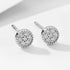 S925 pure silver cute mini zircon earrings for women round full diamond - MOWTE