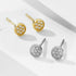 S925 pure silver cute mini zircon earrings for women round full diamond - MOWTE