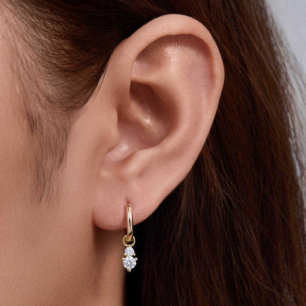 S925 sterling silver earrings with small and personalized zircon earrings - MOWTE