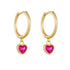S925 pure silver heart-shaped zircon earrings for women, light luxury peach heart earrings - MOWTE