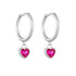 S925 pure silver heart-shaped zircon earrings for women, light luxury peach heart earrings - MOWTE