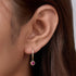 S925 pure silver heart-shaped zircon earrings for women, light luxury peach heart earrings - MOWTE