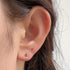 S925 pure silver simple round black nano zirconia earrings - MOWTE