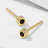 S925 pure silver simple round black nano zirconia earrings - MOWTE