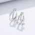 S925 pure silver geometric micro inlaid zircon ear clip without ear hole, light luxury ear bone clip earrings - MOWTE
