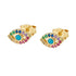 925 sterling silver Devil's Eye earrings with light luxury and slightly inlaid zircon eye studs - MOWTE