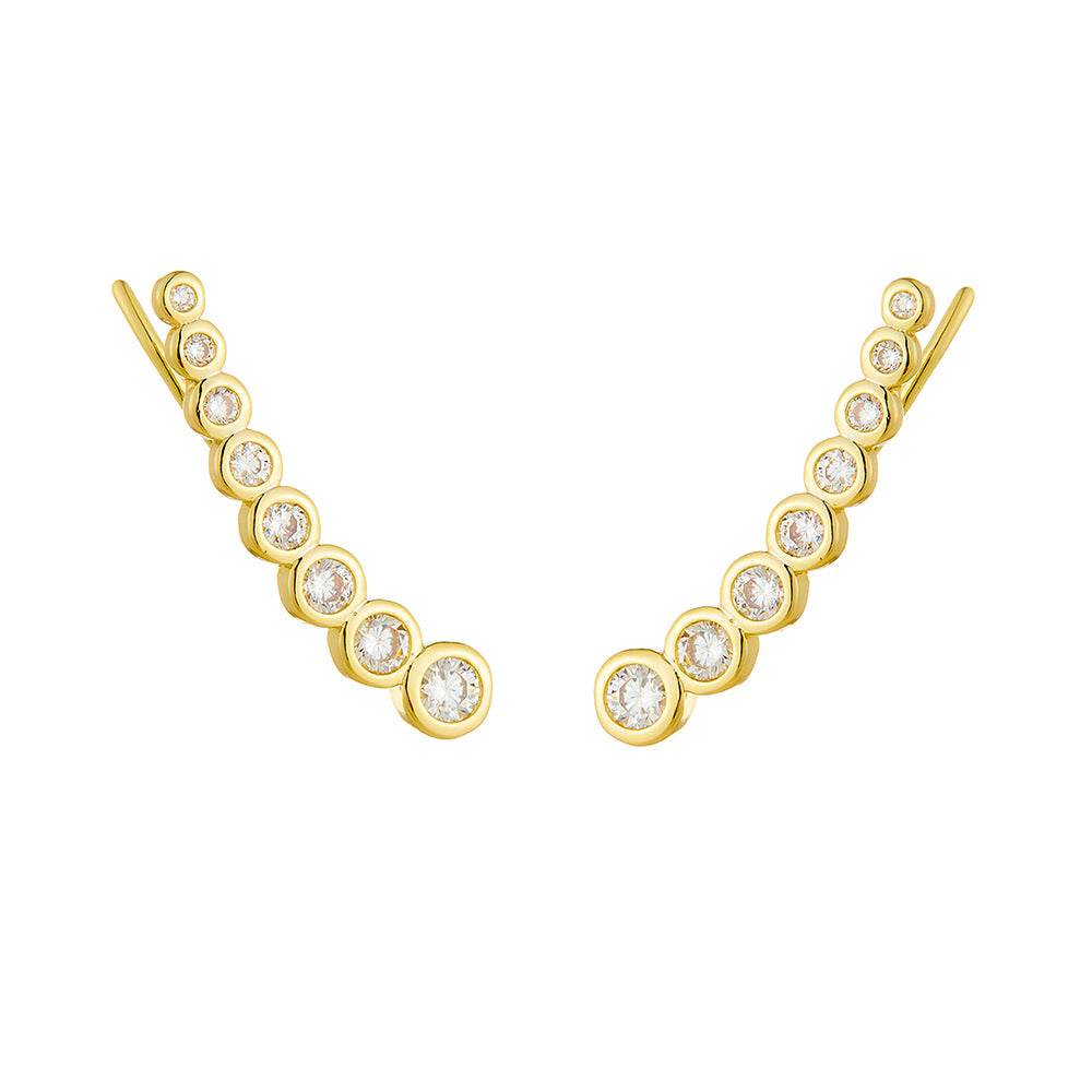 S925 pure silver simple and luxurious zircon ear hook earrings - MOWTE