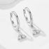 S925 pure silver diamond studded geometric light luxury versatile ear ring ear buckle - MOWTE