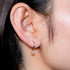 S925 pure silver diamond studded geometric light luxury versatile ear ring ear buckle - MOWTE