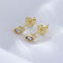 Minimally designed diamond studded earrings mini pure silver compact geometric gold earrings - MOWTE