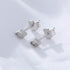 Minimally designed diamond studded earrings mini pure silver compact geometric gold earrings - MOWTE