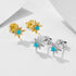 S925 pure silver star green pine zircon earrings for women octagonal star silver earrings - MOWTE