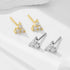 S925 pure silver flower micro inlaid zircon geometric earrings and earrings - MOWTE