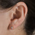 S925 pure silver flower micro inlaid zircon geometric earrings and earrings - MOWTE